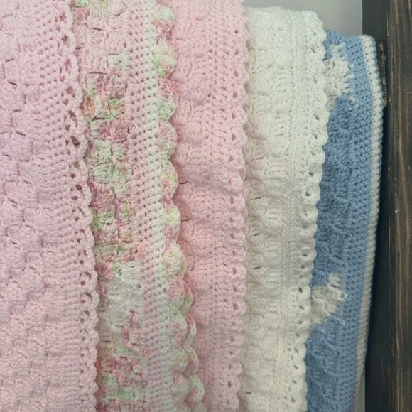 Pink Handmade Crocheted Baby Blanket